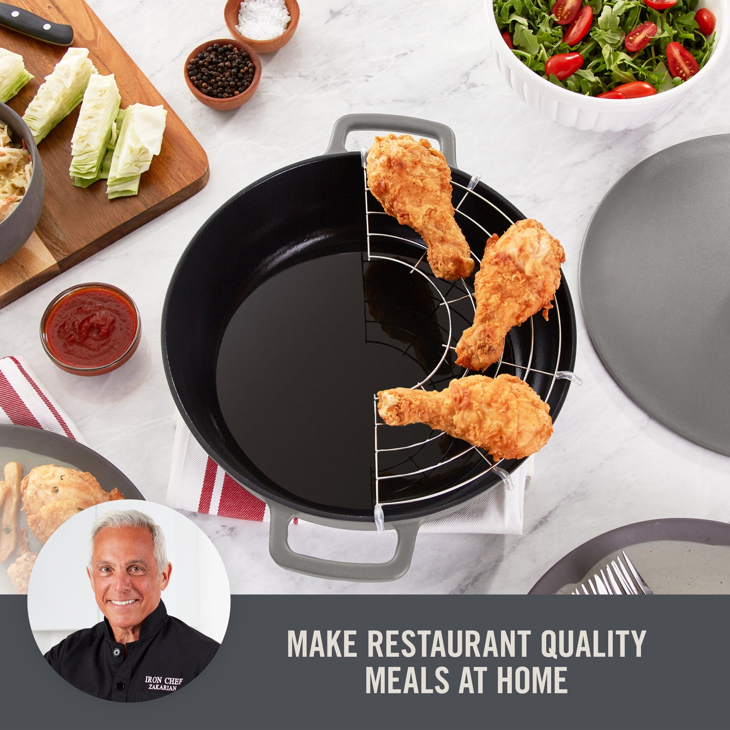 4.5 Qt. Nonstick Cast Iron Braiser cookware Zakarian by Dash
