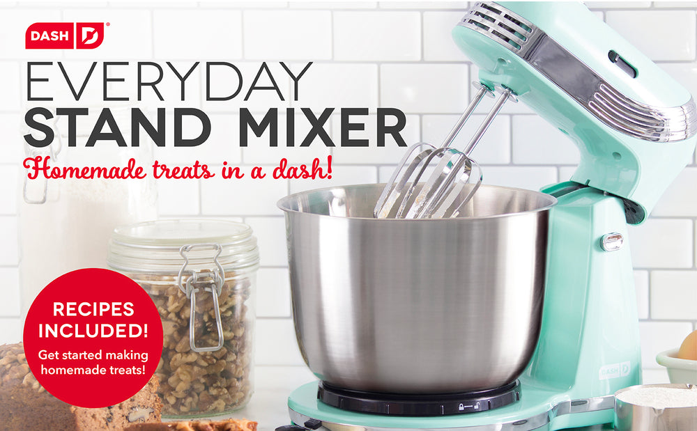 The Everyday Stand Mixer makes homemade treats in a dash and comes with a recipe guide.