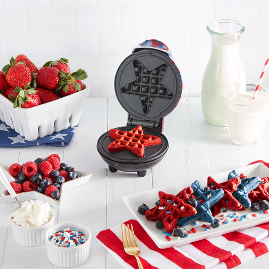 Star Mini Waffle Maker with Americana Print mini makers Dash