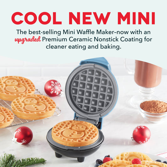 Ceramic Nonstick Snowman Mini Waffle Maker mini makers Dash