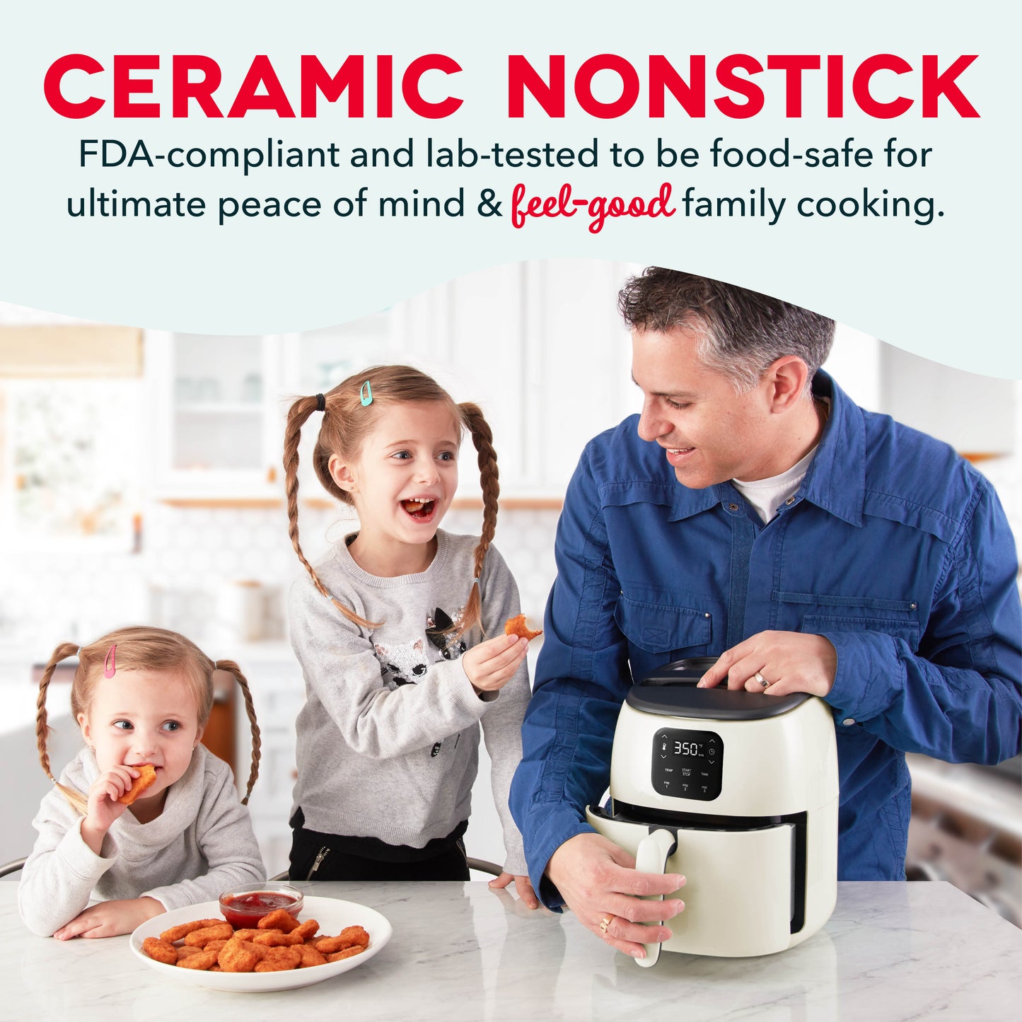 Ceramic Nonstick Tasti-Crisp Digital Air Fryer 2.6 Qt. Air Fryer Dash   