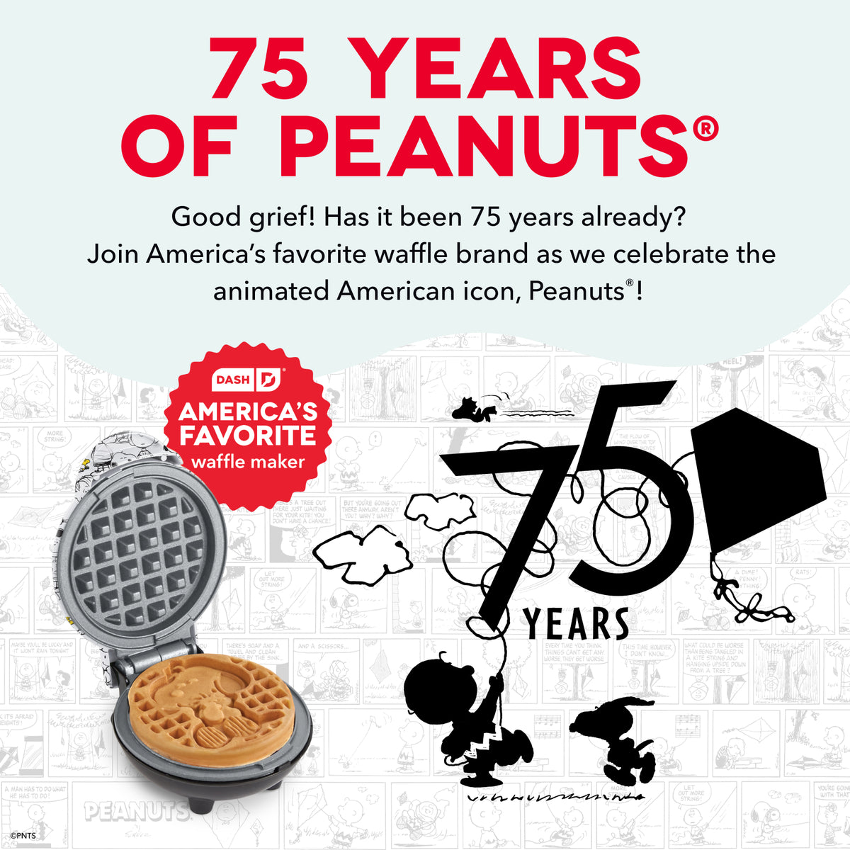 Peanuts® x Dash 75th Anniversary Mini Waffle Maker mini makers Dash
