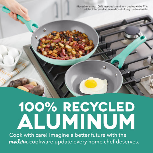 Dream Green Recycled Aluminum 8"/10" Fry Pan Set cookware Dash