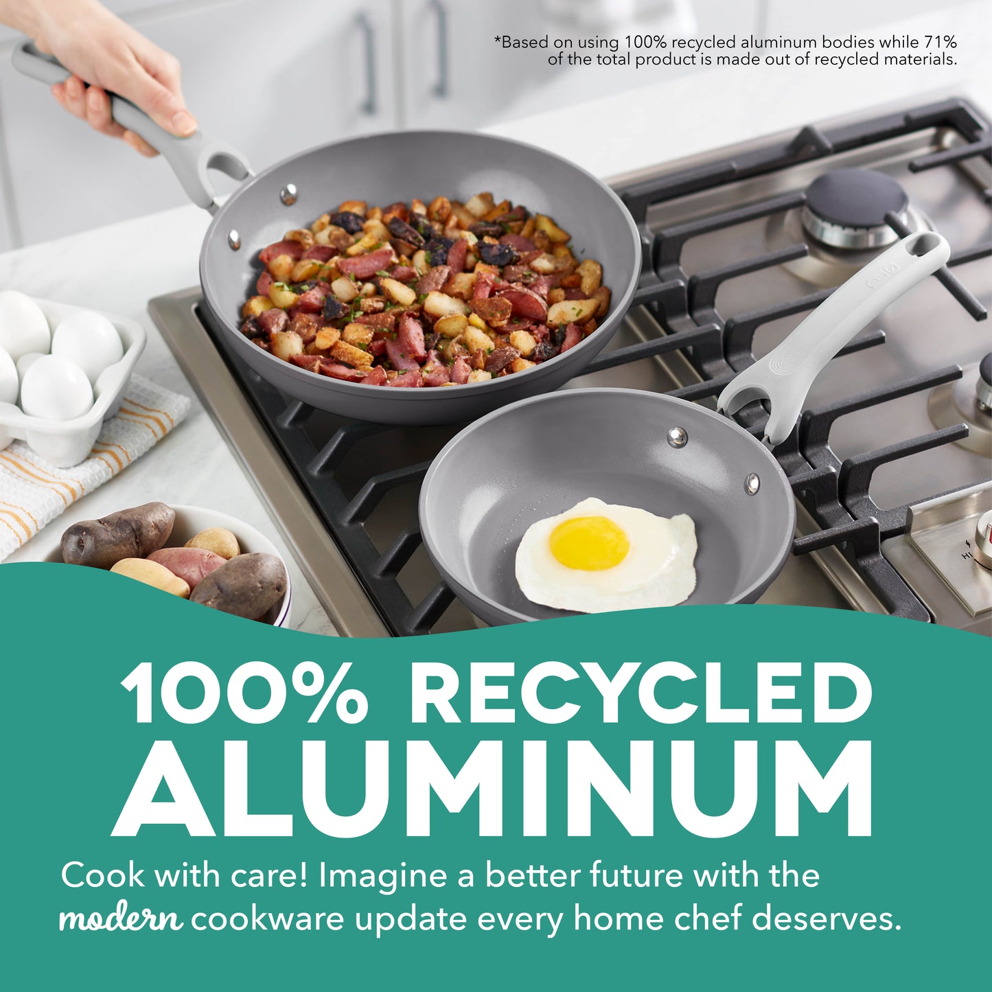 Dream Green Recycled Aluminum 8"/10" Fry Pan Set cookware Dash