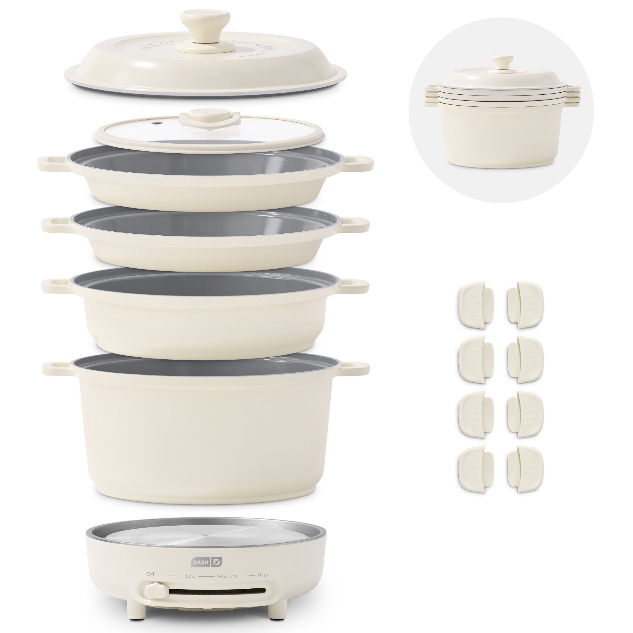Stacks Ceramic Cookware Set with Electric Burner