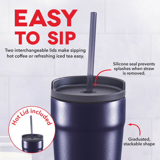 2-in-1 Spill-Proof Insulated Tumbler coffee-tea Dash