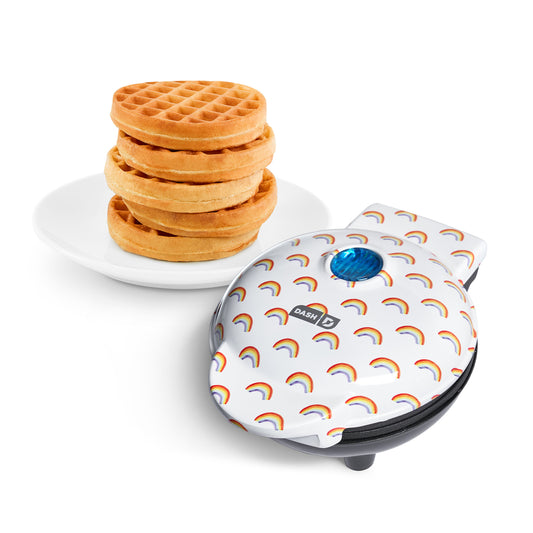 Mini Waffle Maker with Rainbow Print mini makers Dash