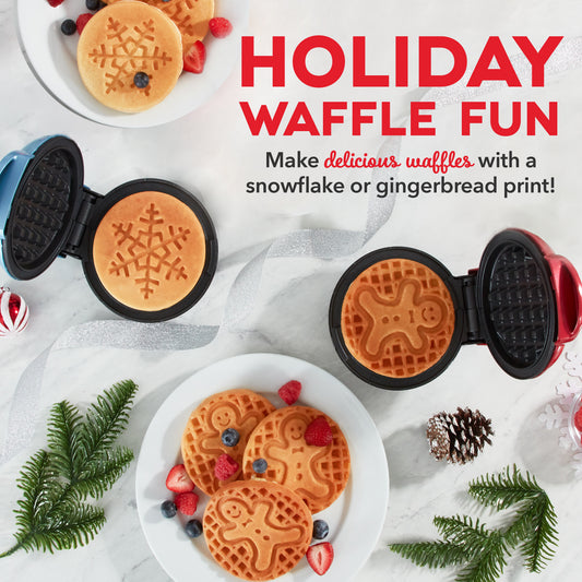 Holiday Mini Waffle Maker 2-Pack mini makers Support