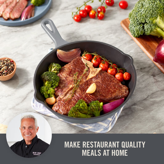 9.5" Nonstick Cast Iron Skillet cookware Zakarian by Dash