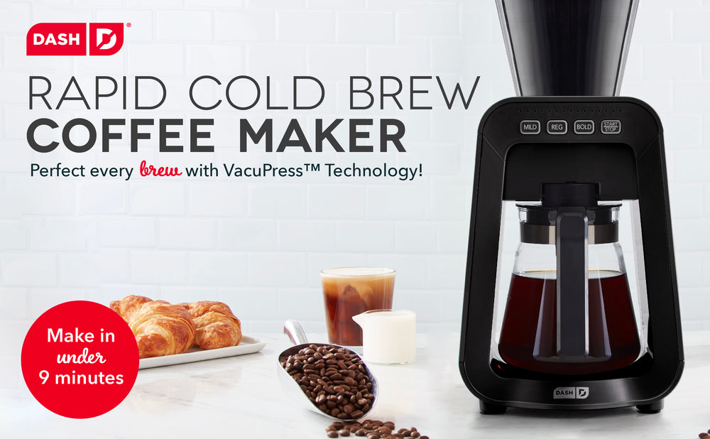 Dash Rapid Cold Brew Coffee Maker Features 5-Minute Brewing Time