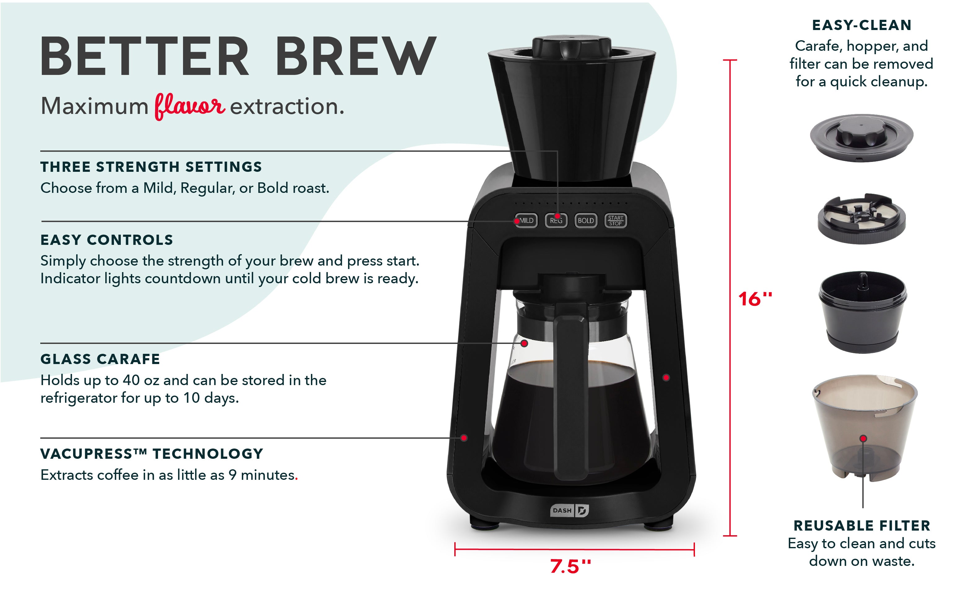 Rapid Cold Brew Coffee Maker Dash