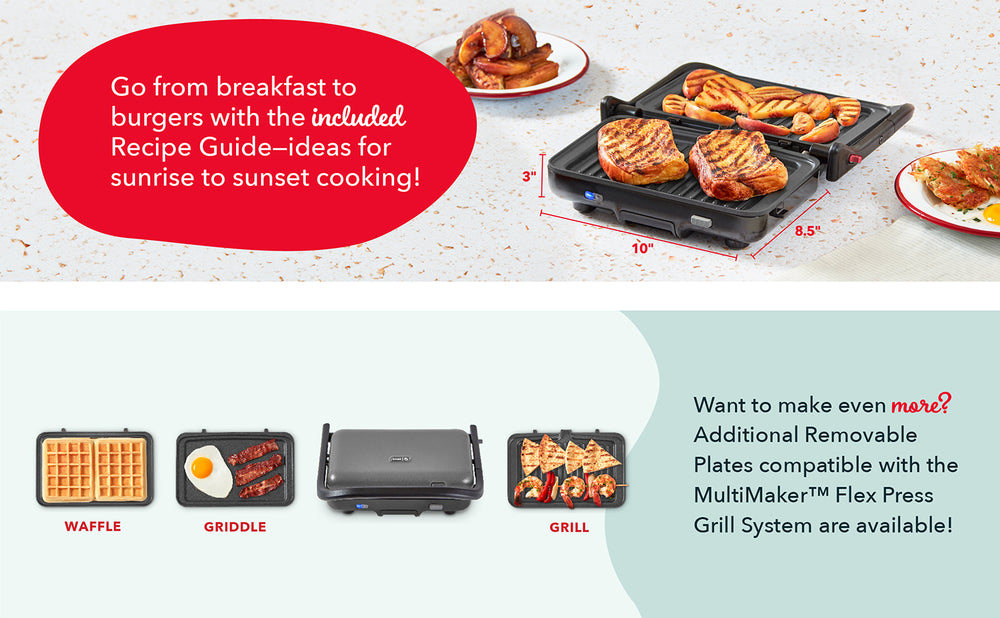 MultiMaker™ Flex Press Grill System: Grill & Griddle