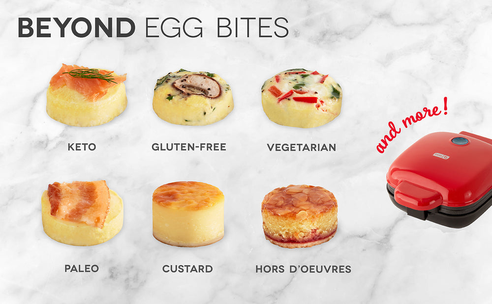 Make bites of all kinds like keto, gluten-free, vegetarian, paleo, custard, hors d'eouvres, and more.