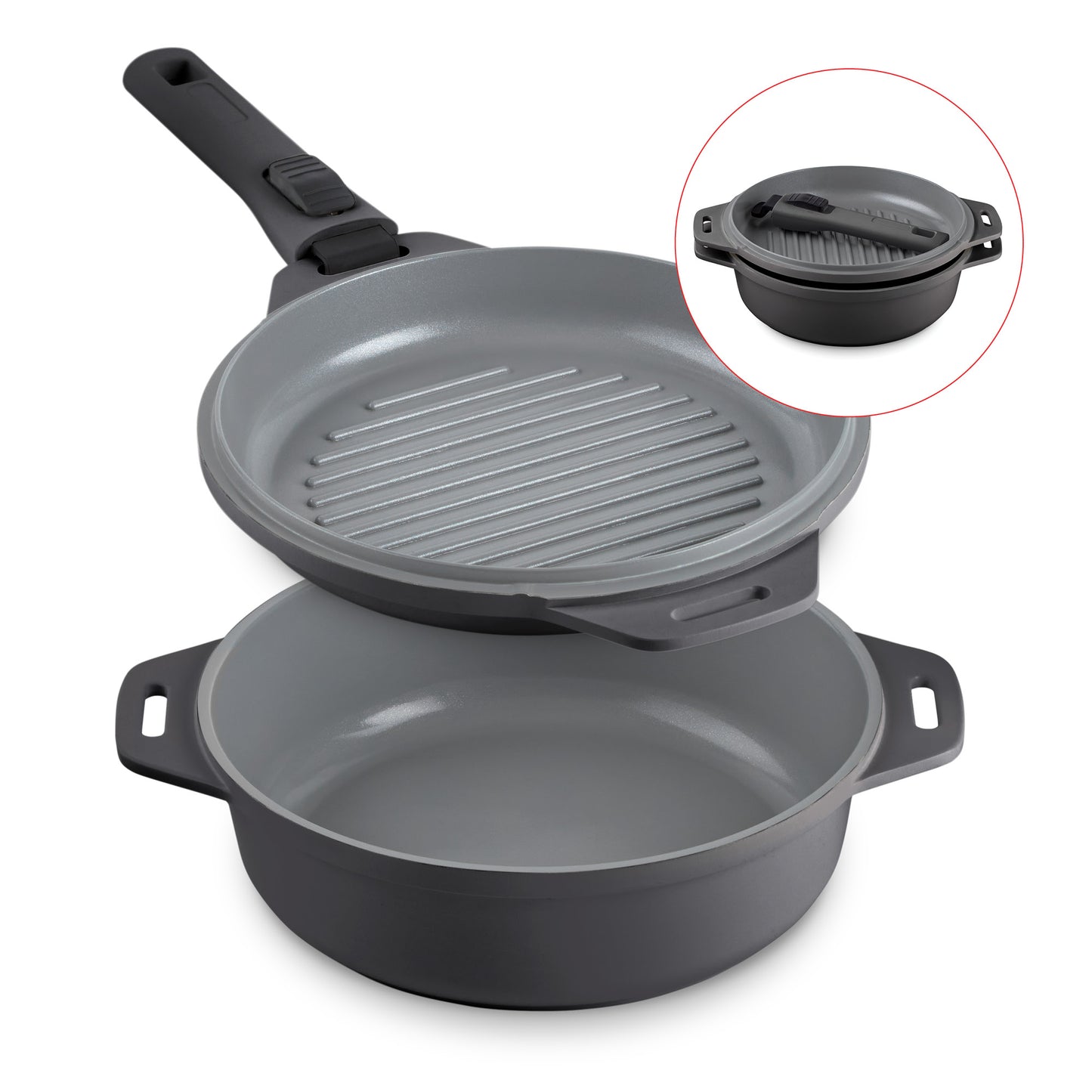 SmartStore™ 5-in-1 Multipurpose Nesting Cookware Set cookware Dash Forged Iron  