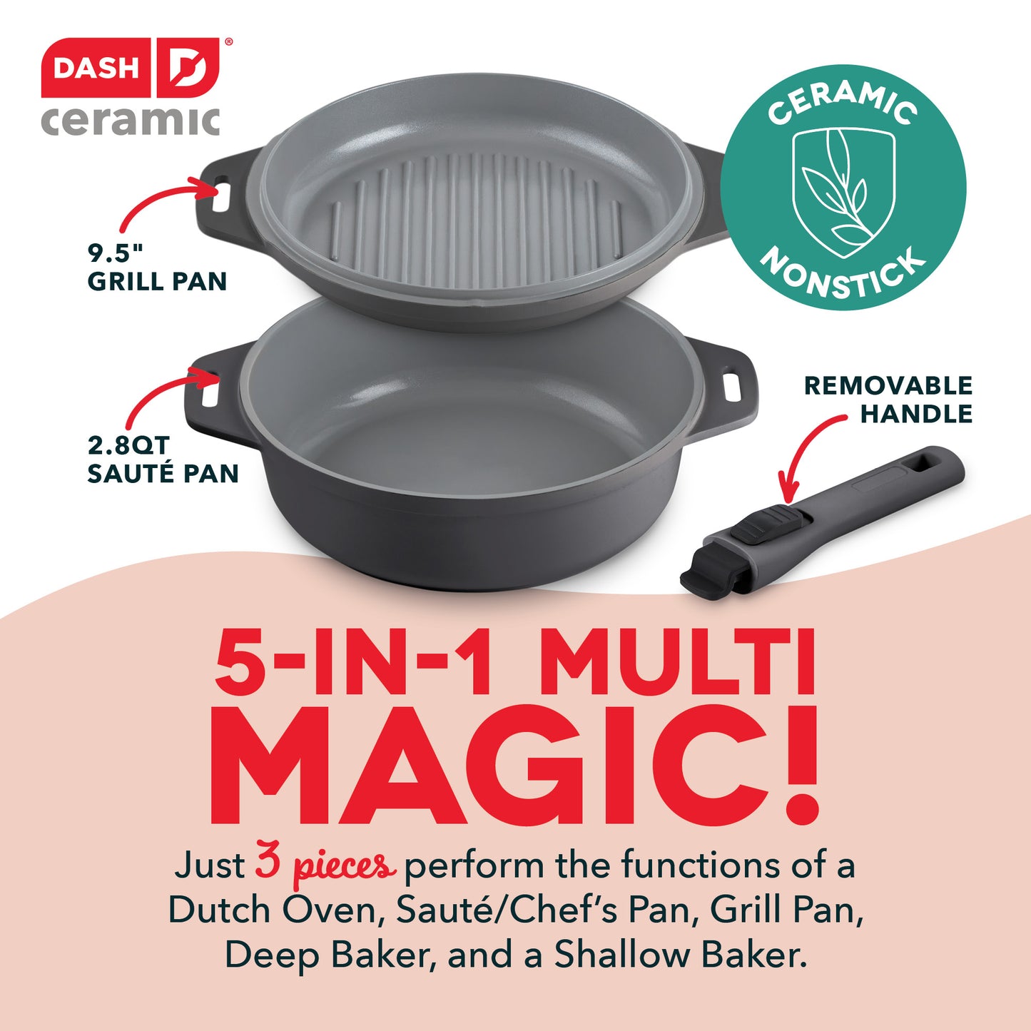 SmartStore™ 5-in-1 Multipurpose Nesting Cookware Set cookware Dash   