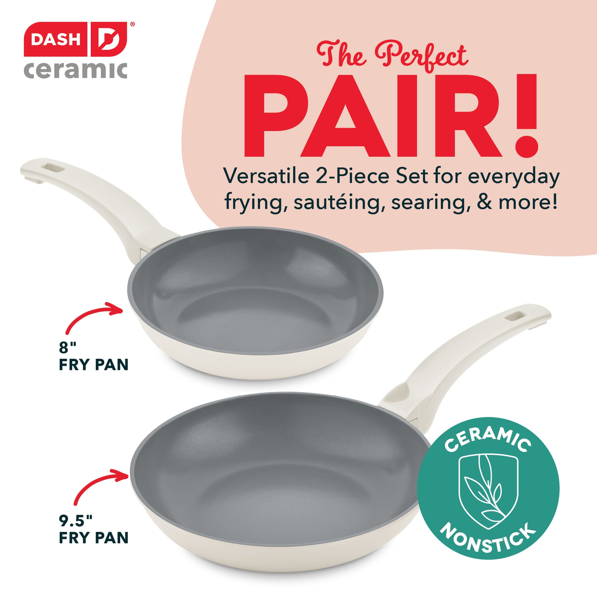 SmartStore™ 8" + 9.5" Nesting Fry Pan Set cookware Dash   