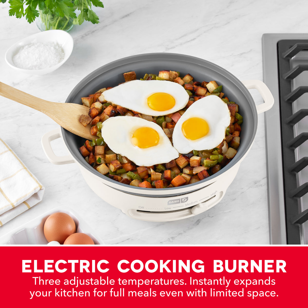 Stacks Ceramic Cookware Set with Electric Burner cookware Dash