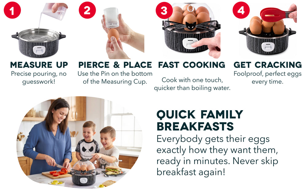Disney | Dash Jack Skellington Rapid Egg Cooker offers one-touch cooking for quick family breakfasts