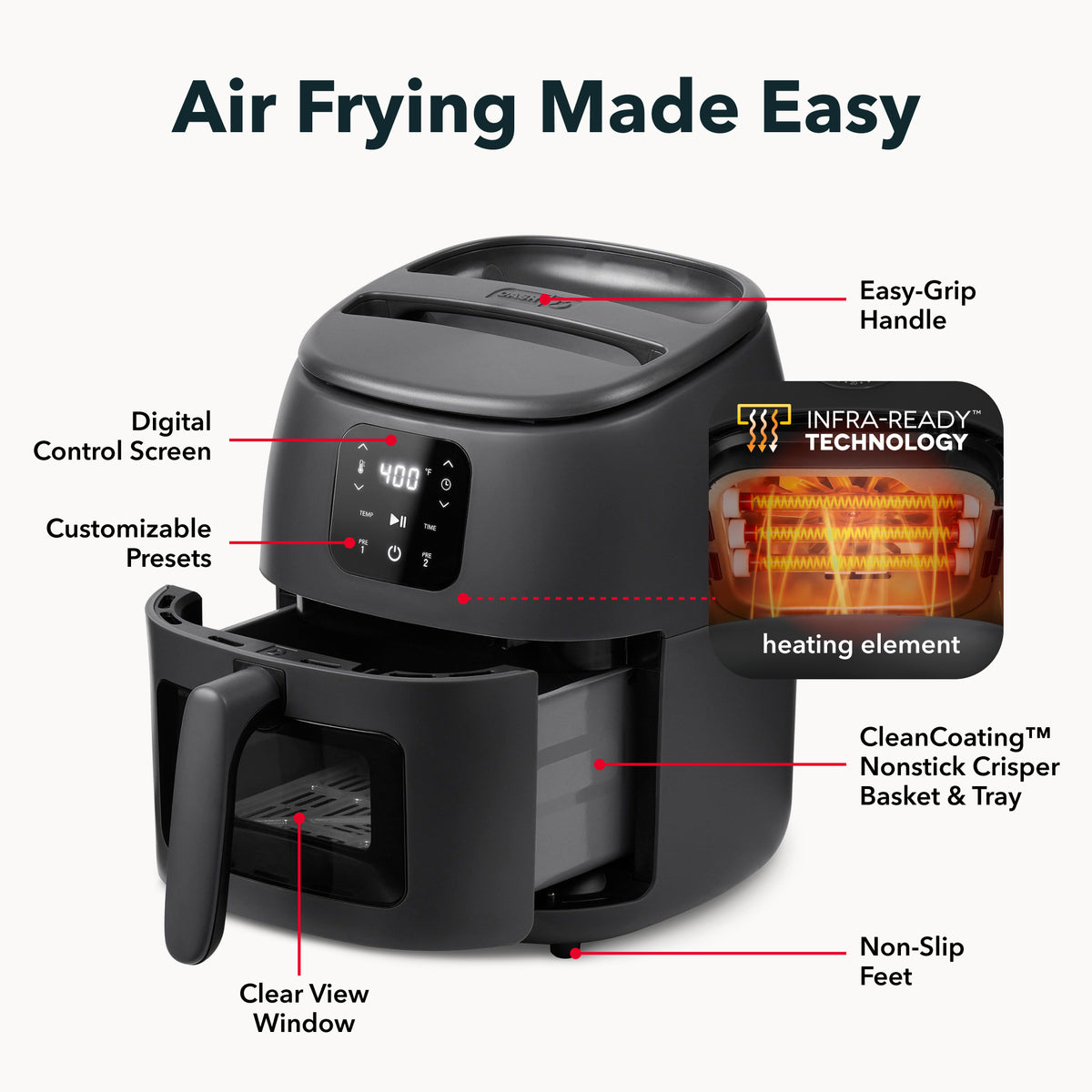 Tasti-Crisp™ Infrared Digital Air Fryer Air Fryer Dash