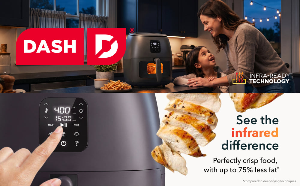 Dash Infrared Air Fryer delivers crisp results with up to 75 percent less fat than deep frying