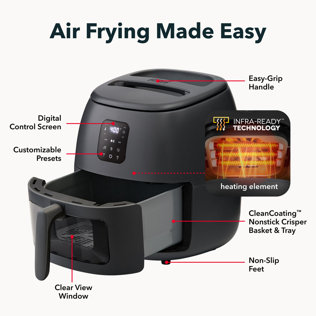 Tasti-Crisp™ Infrared Digital Air Fryer Air Fryer Dash