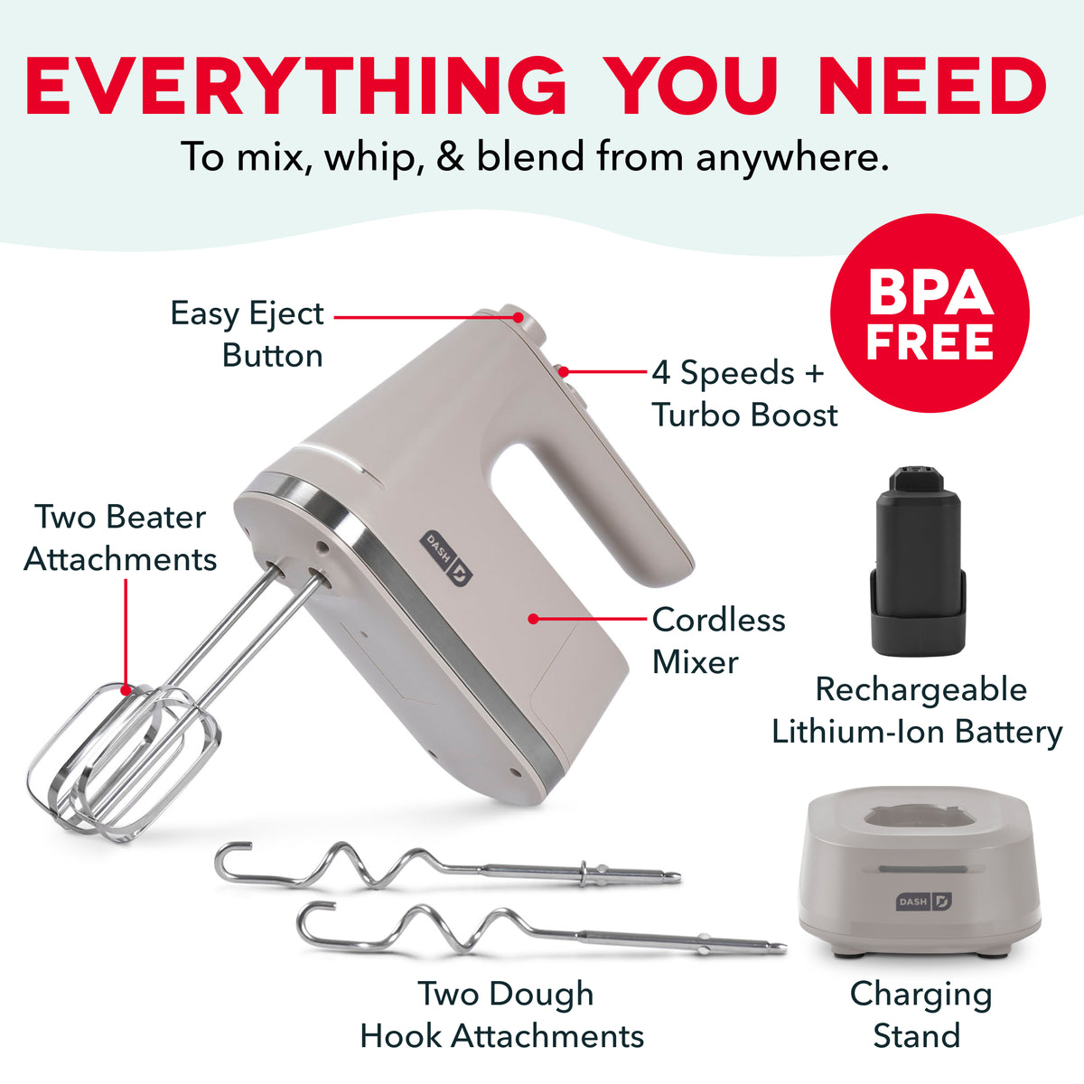 Cordless Hand Mixer mixers Dash