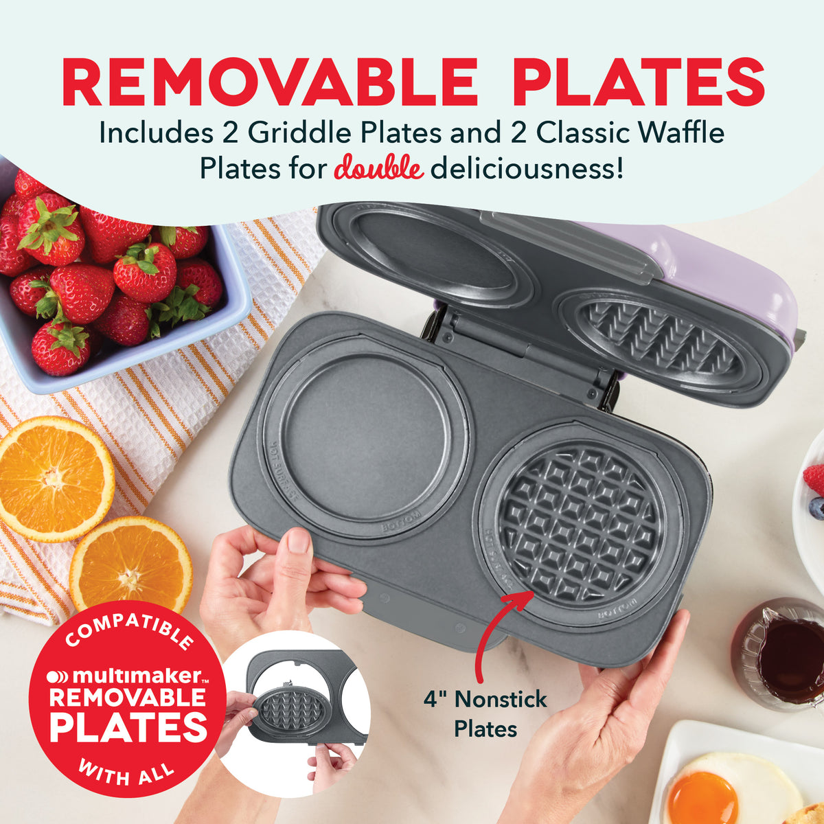 MultiMaker® Double Mini Maker System Waffle Maker Dash
