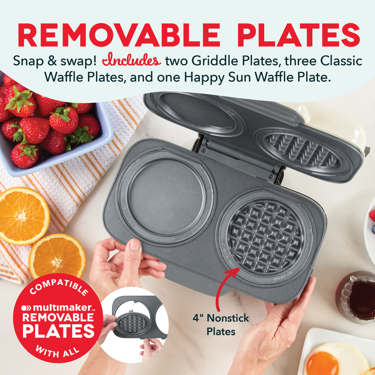 MultiMaker® Double Mini Maker System Waffle Maker Dash