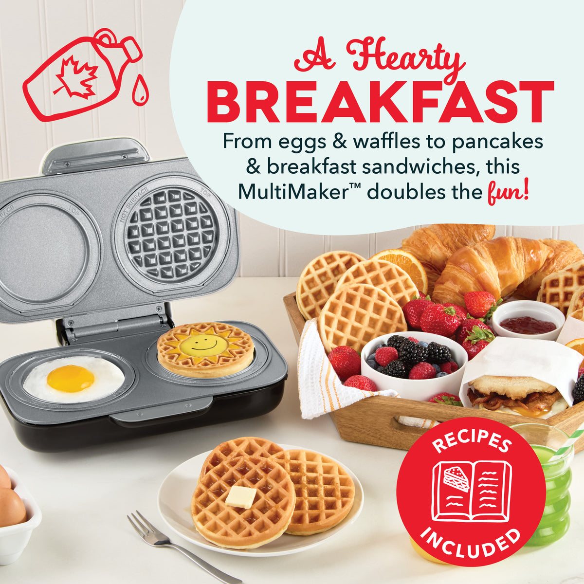 MultiMaker® Double Mini Maker System Waffle Maker Dash