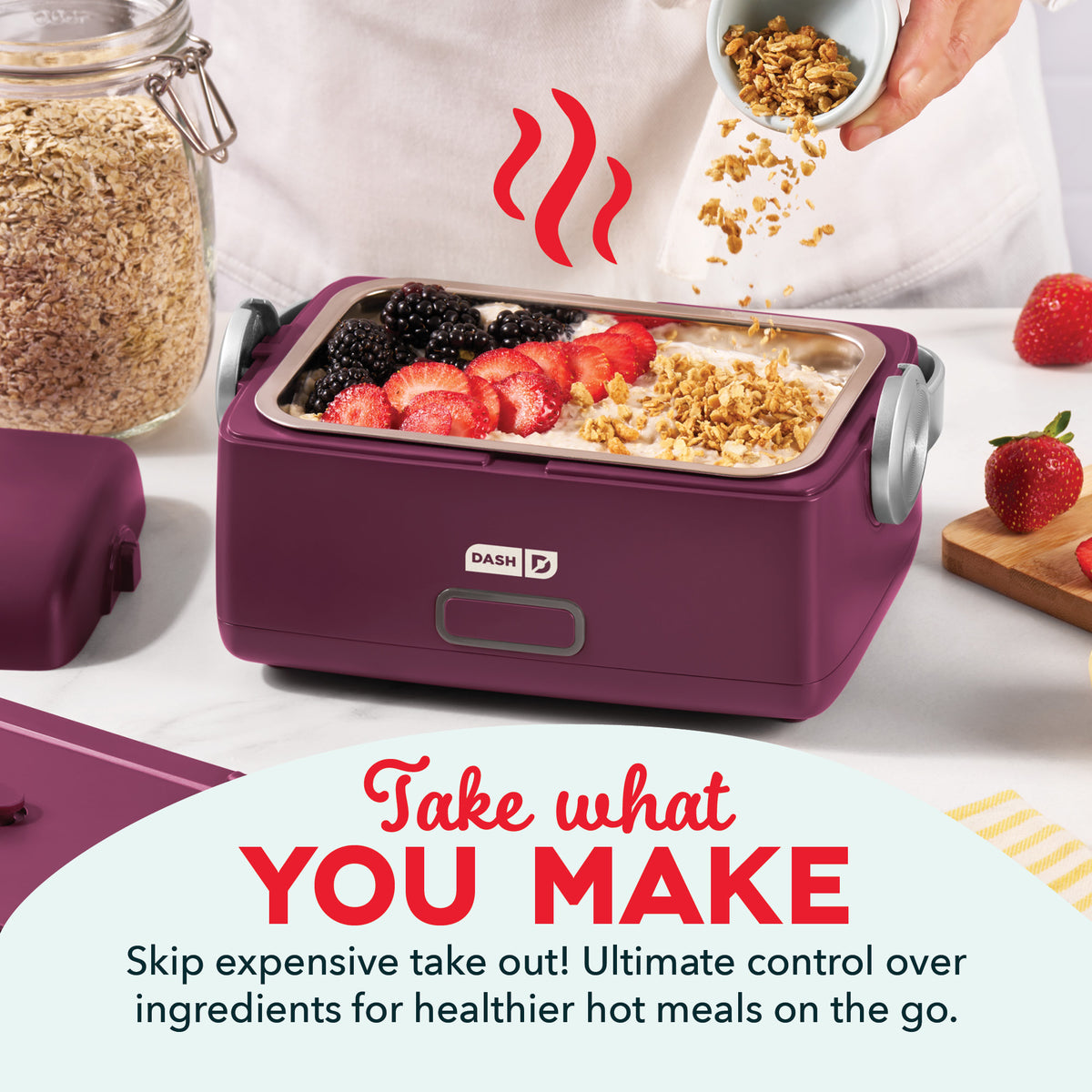 Hot2Go™ Electric Lunchbox (30 Ounce + Utensils) Electric Lunchbox Dash