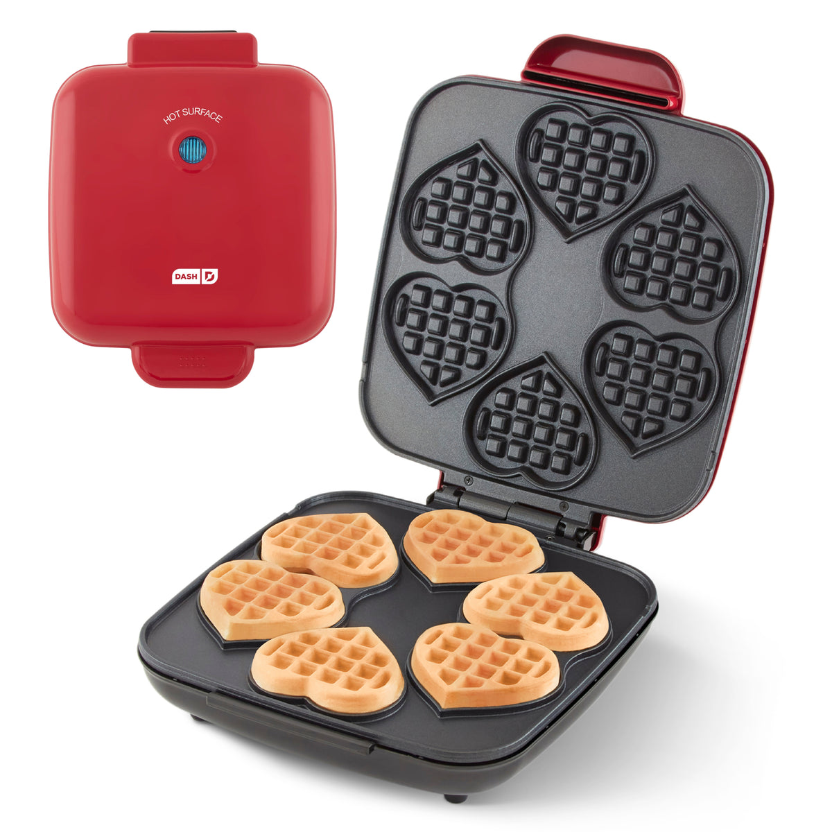 Multi Mini Heart Waffle Maker Waffle Maker Dash Red