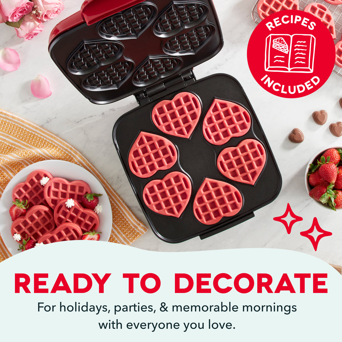 Multi Mini Heart Waffle Maker Waffle Maker Dash