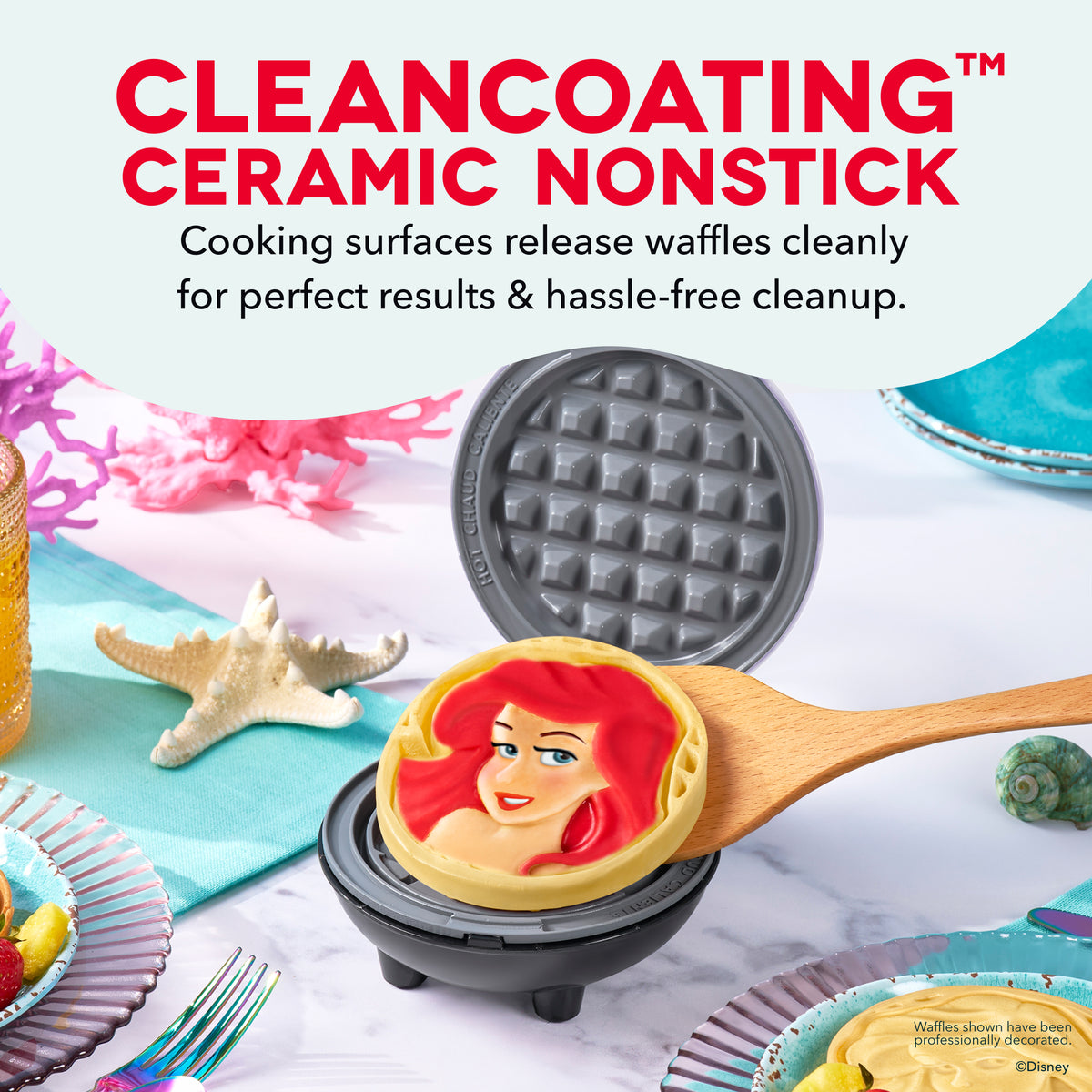 Ariel Mini Waffle Maker mini makers Disney | Dash