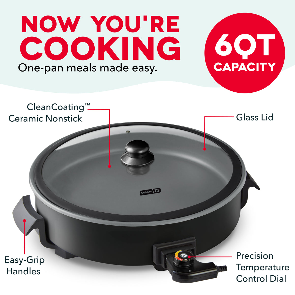 Ceramic Nonstick Family Size Skillet cookware Dash