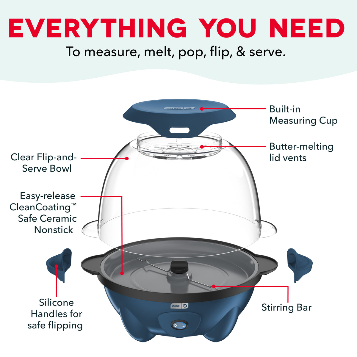 5QT SmartStore® Stirring Popcorn Maker Popcorn Makers Dash