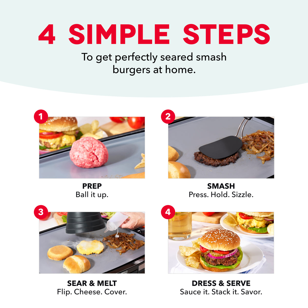 Smash XL Precision Sear Griddle Griddles and Panini Presses Dash
