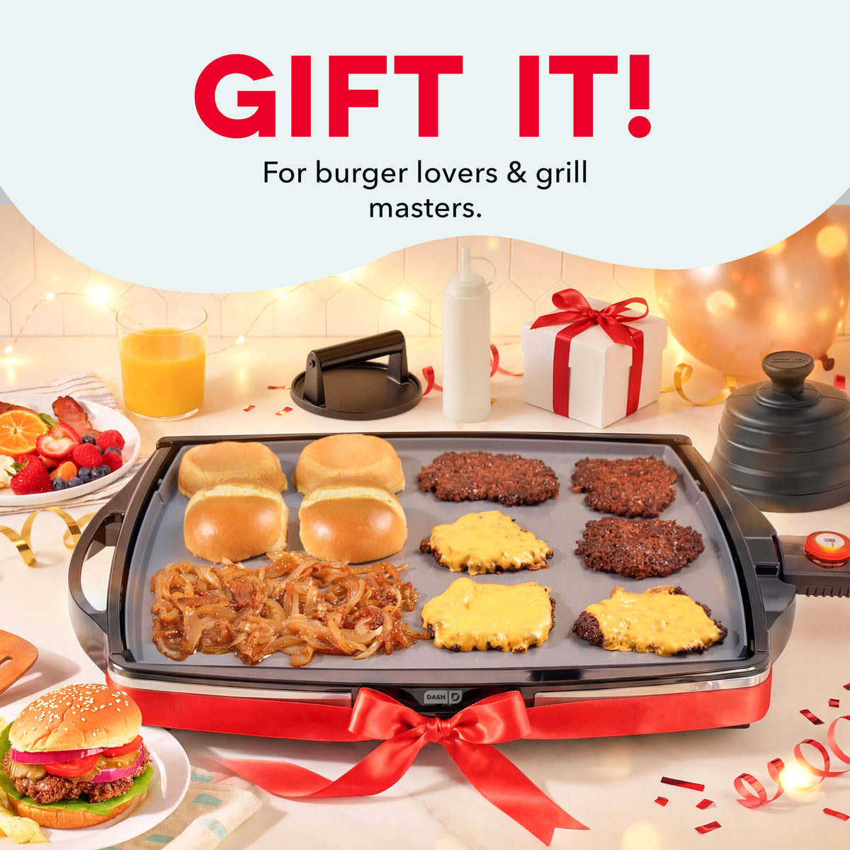 Smash XL Precision Sear Griddle Griddles and Panini Presses Dash