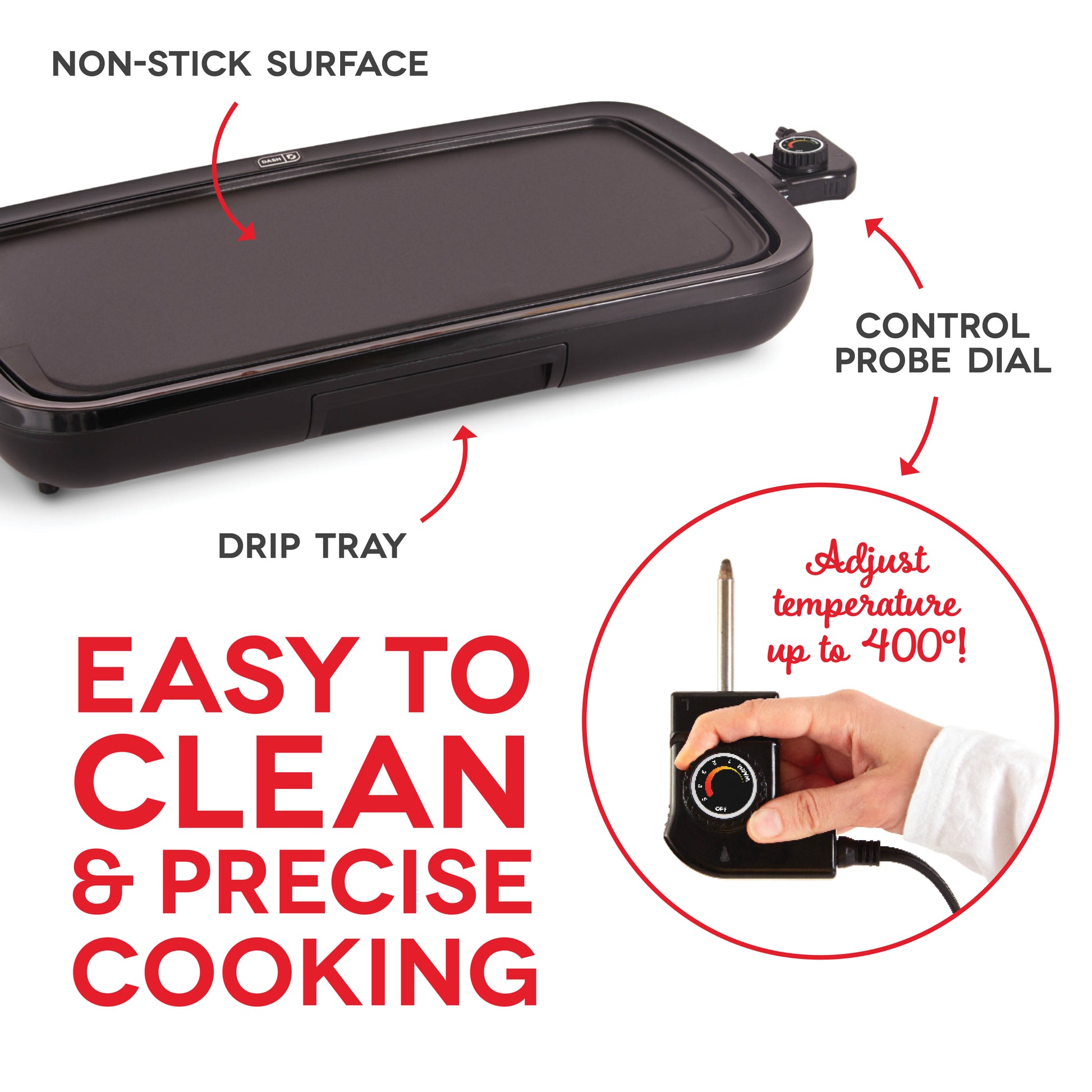 Dash Everyday Nonstick Electric Griddle For Pancakes Burgers, Quesadillas,  Eggs Other On The Go Breakfast, Lunch Snacks With Drip Tray Included, Dash  Griddle Inch