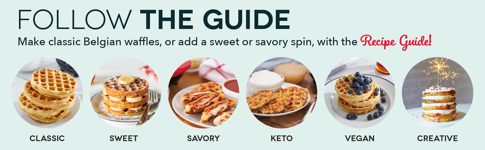 Follow the guide to make all kinds of waffles including classic, sweet, savory, keto, vegan, and creative.