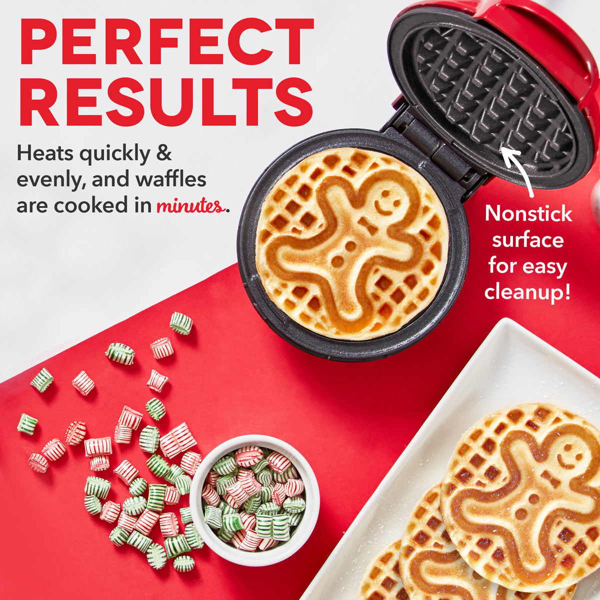 Holiday Mini Maker Set of Four Waffle Maker Dash