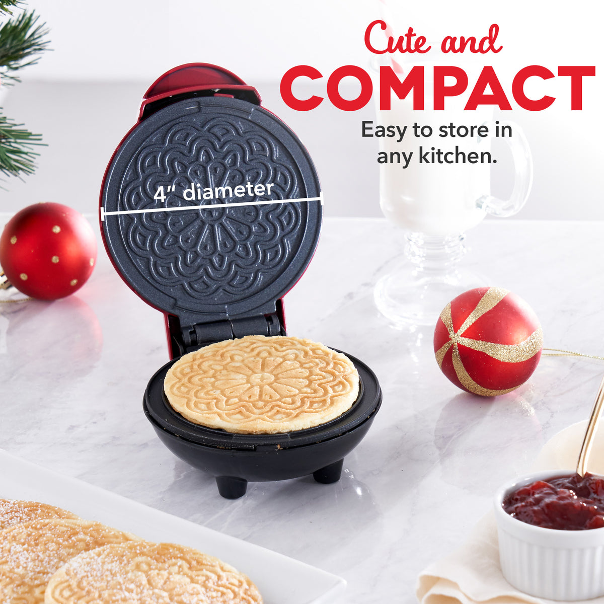 Holiday Mini Maker Set of Four Waffle Maker Dash