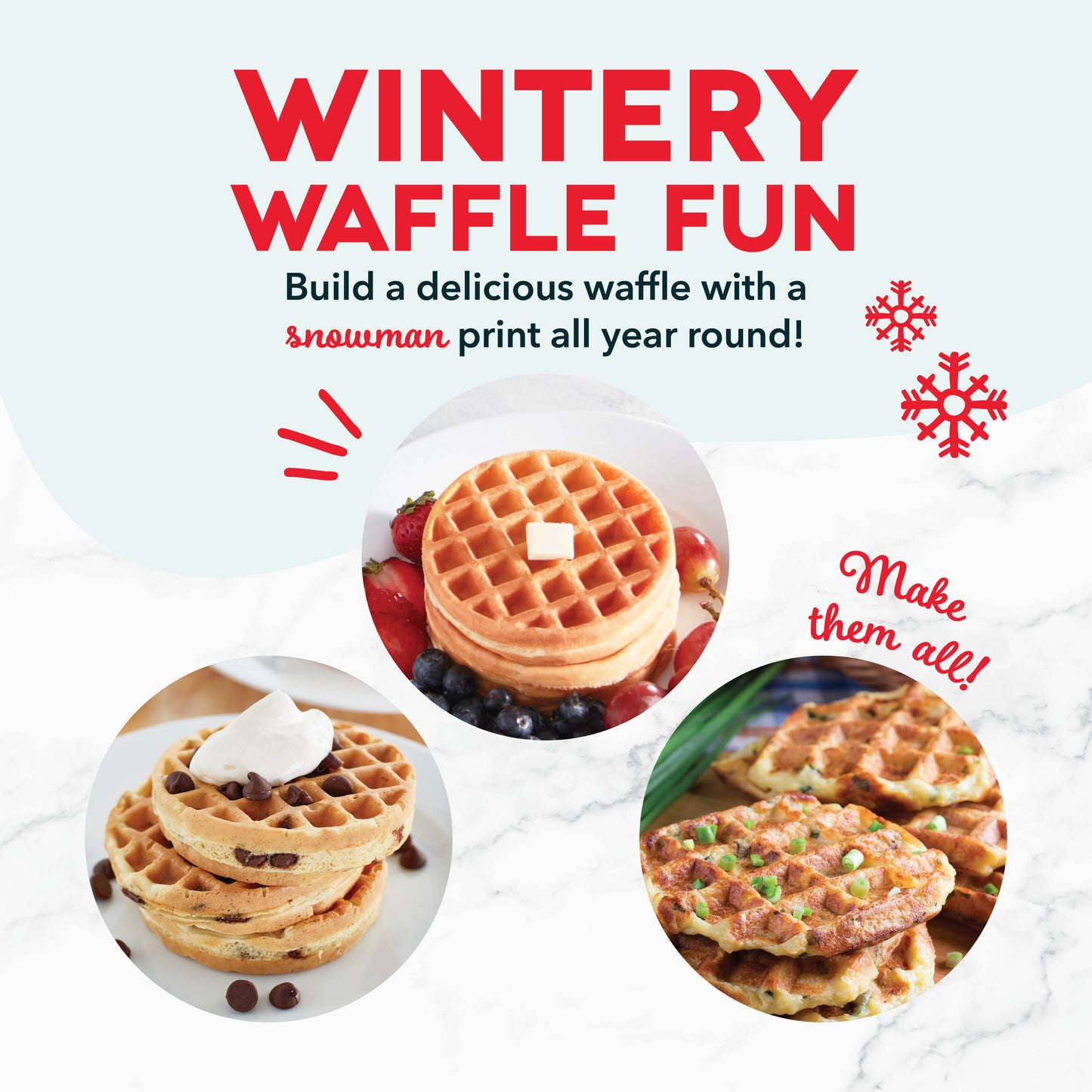 Ceramic Nonstick Snowman Mini Waffle Maker mini makers Dash   