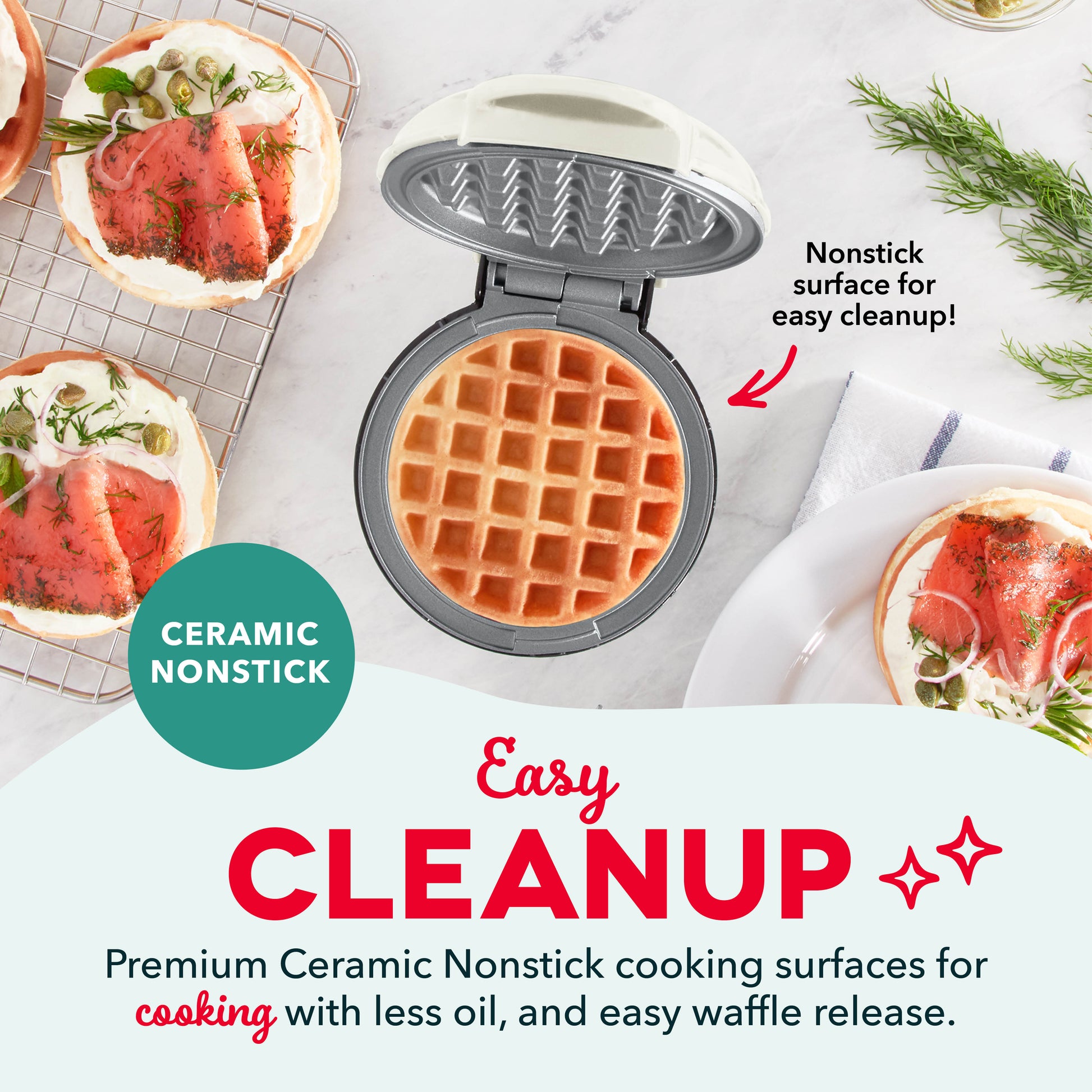 Ceramic Nonstick Mini Waffle Maker mini makers Dash   