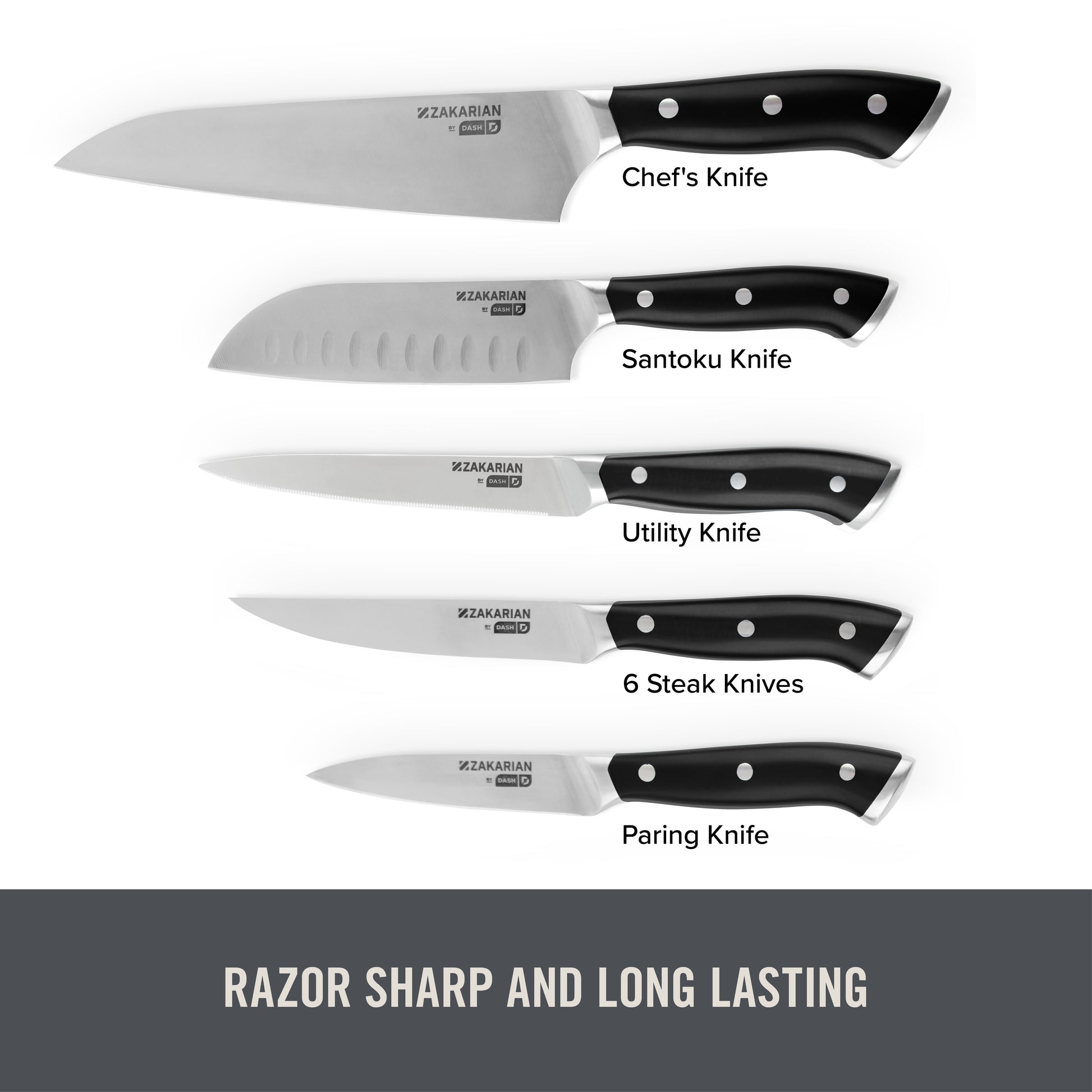 Zakarian by Dash 6 Piece Steak Knife Set