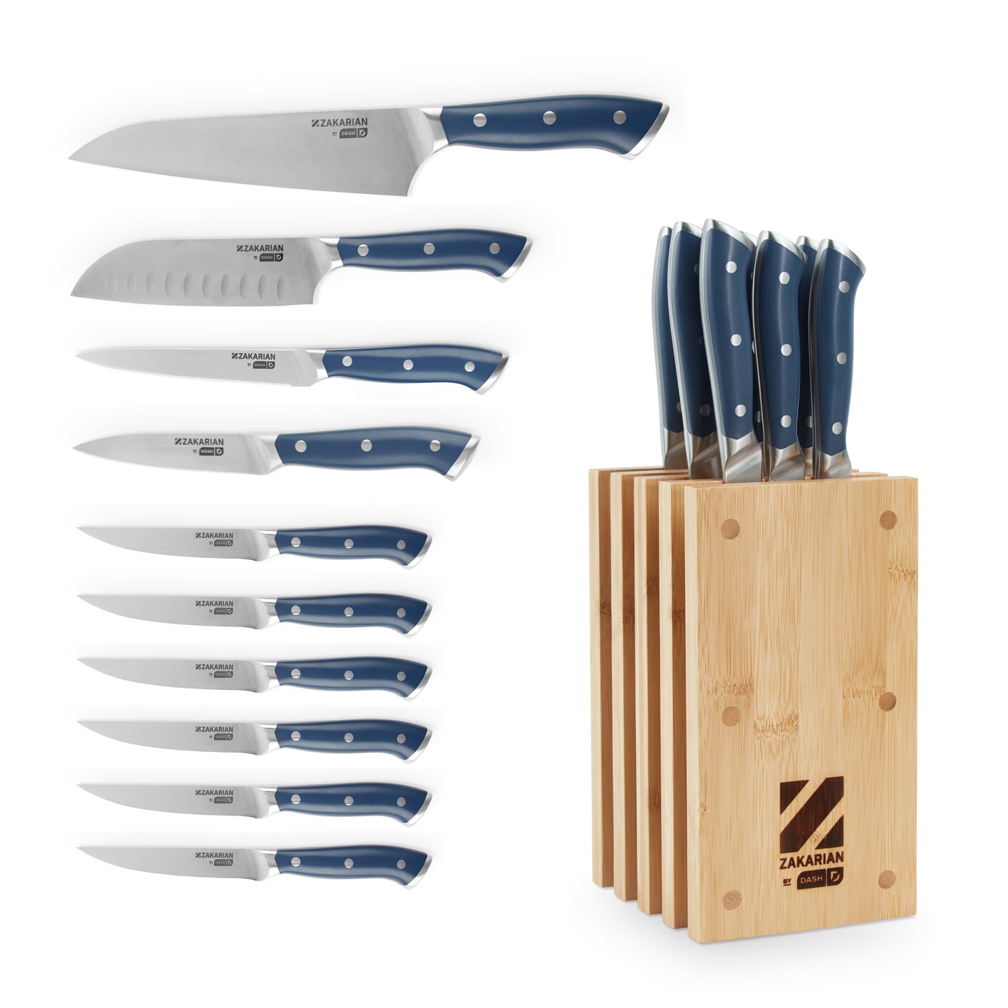 Zakarian by Dash 11 pc. Knife Block Set Tools and Gadgets Zakarian by Dash Blue  