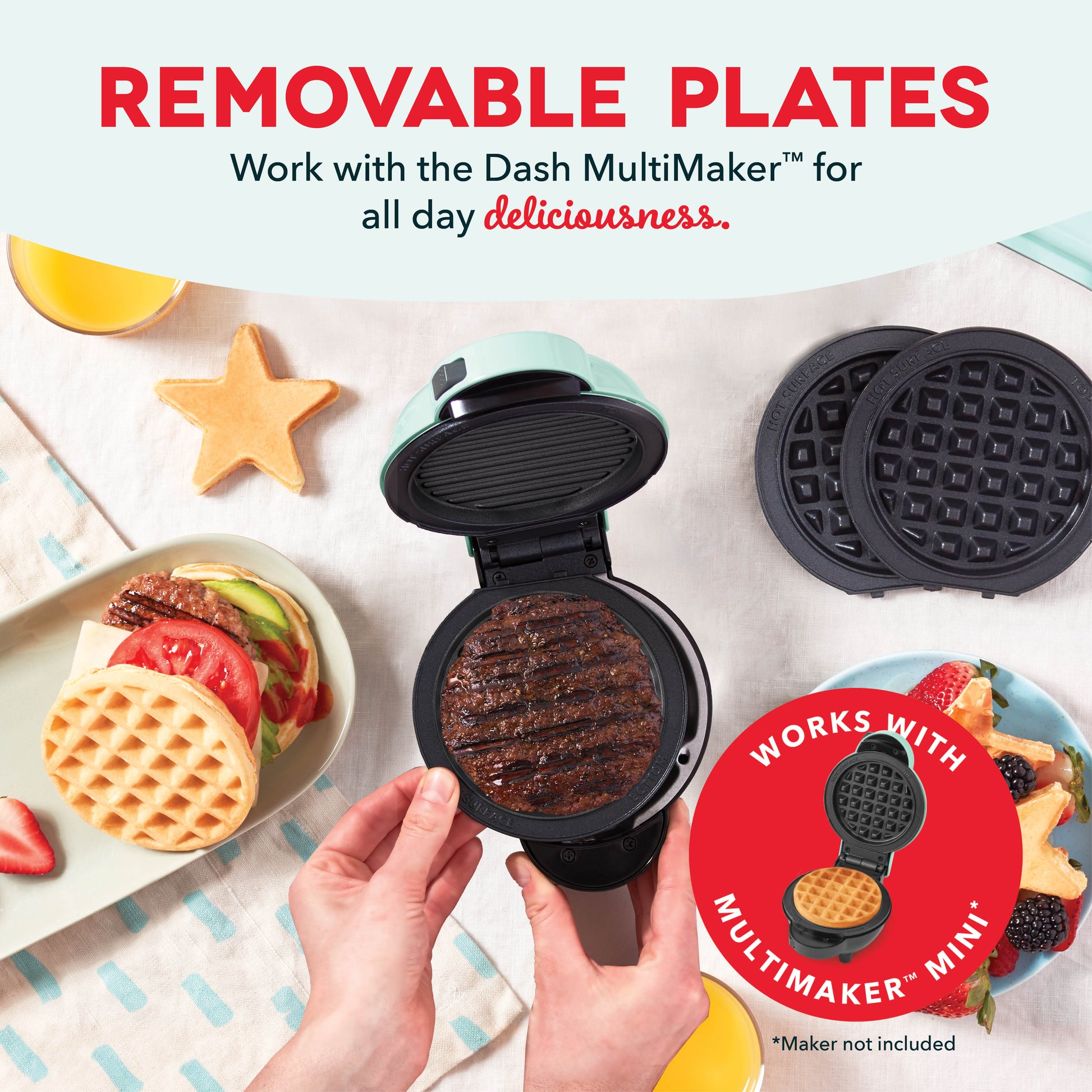 MultiMaker™ Mini System: Removable Plate Set | Two Plates mini makers Dash   