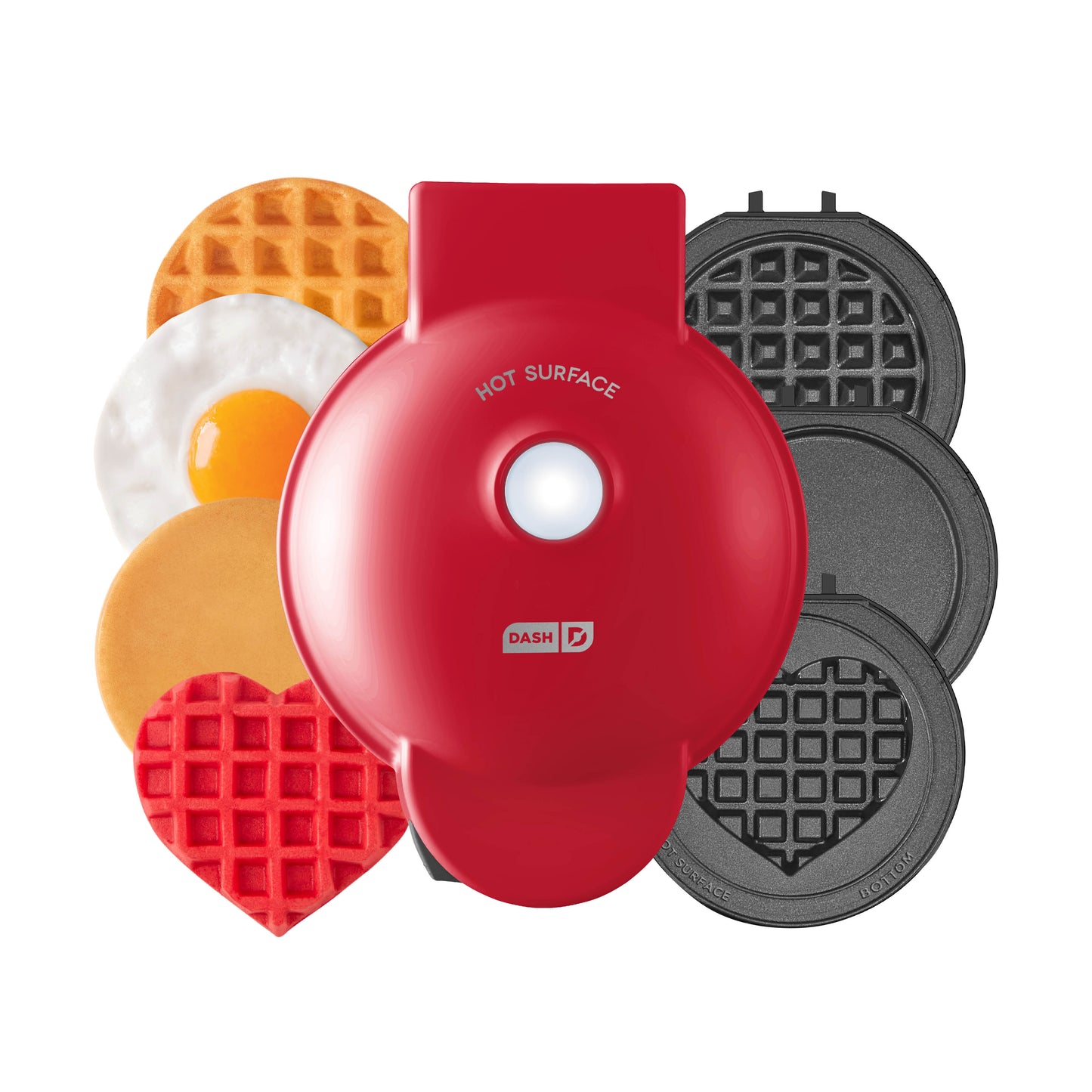 MultiMaker™ Mini System with Removable Plates: Waffle & Griddle mini makers Dash Red  