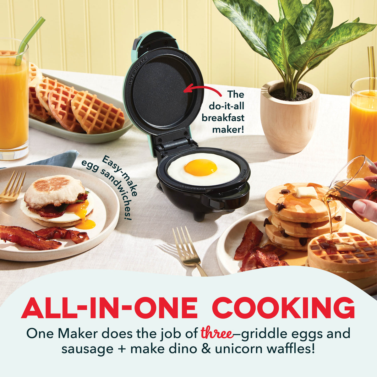 MultiMaker® Mini System with Removable Plates: Waffle & Griddle mini makers Dash