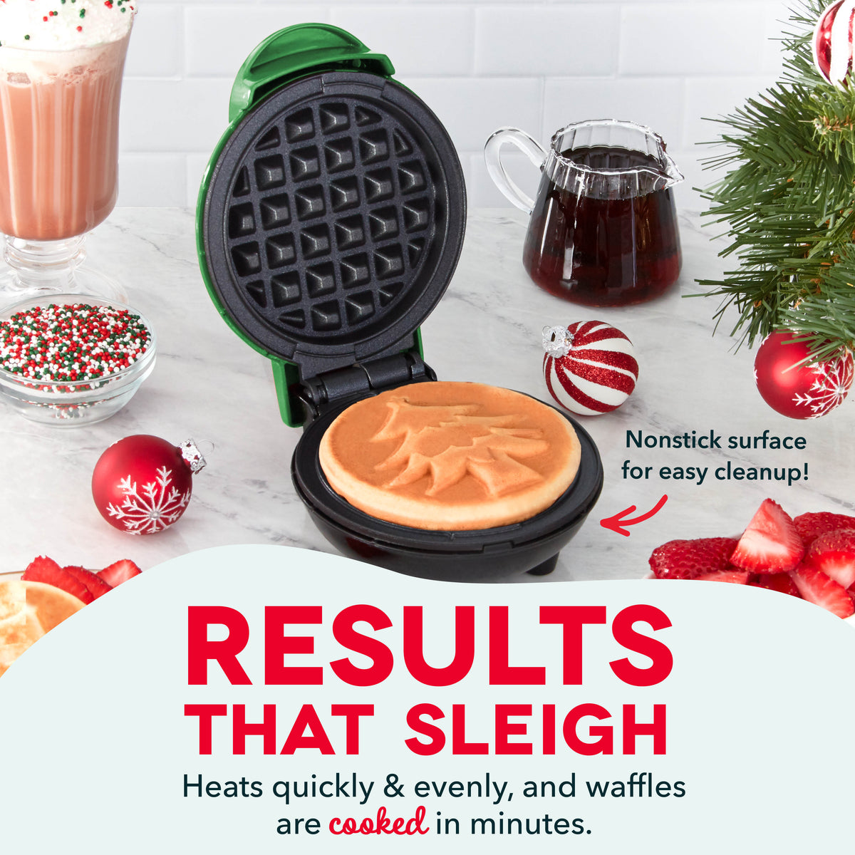 Holiday Mini Maker Set of Four Waffle Maker Dash