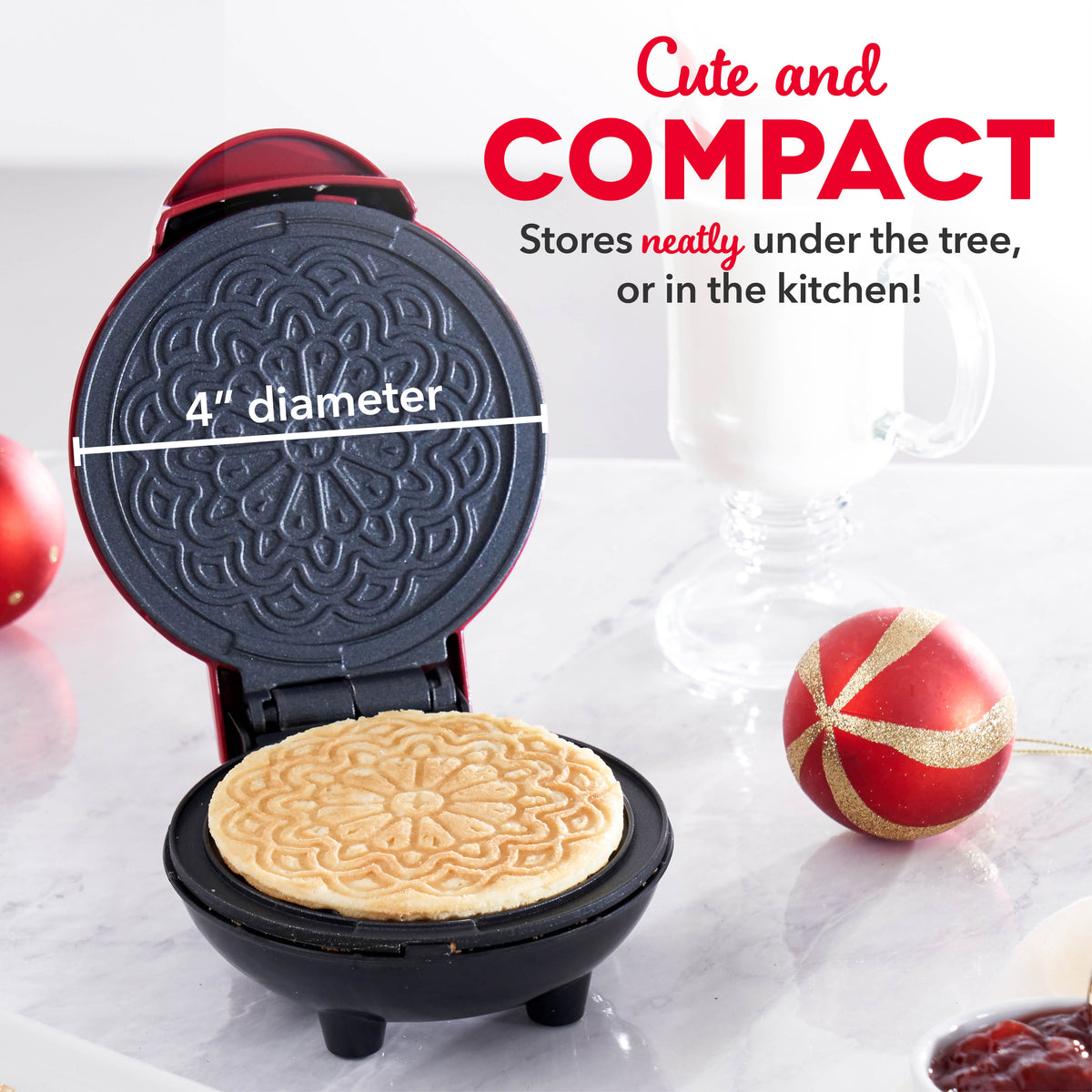 Holiday Mini Maker Set of Four Waffle Maker Dash